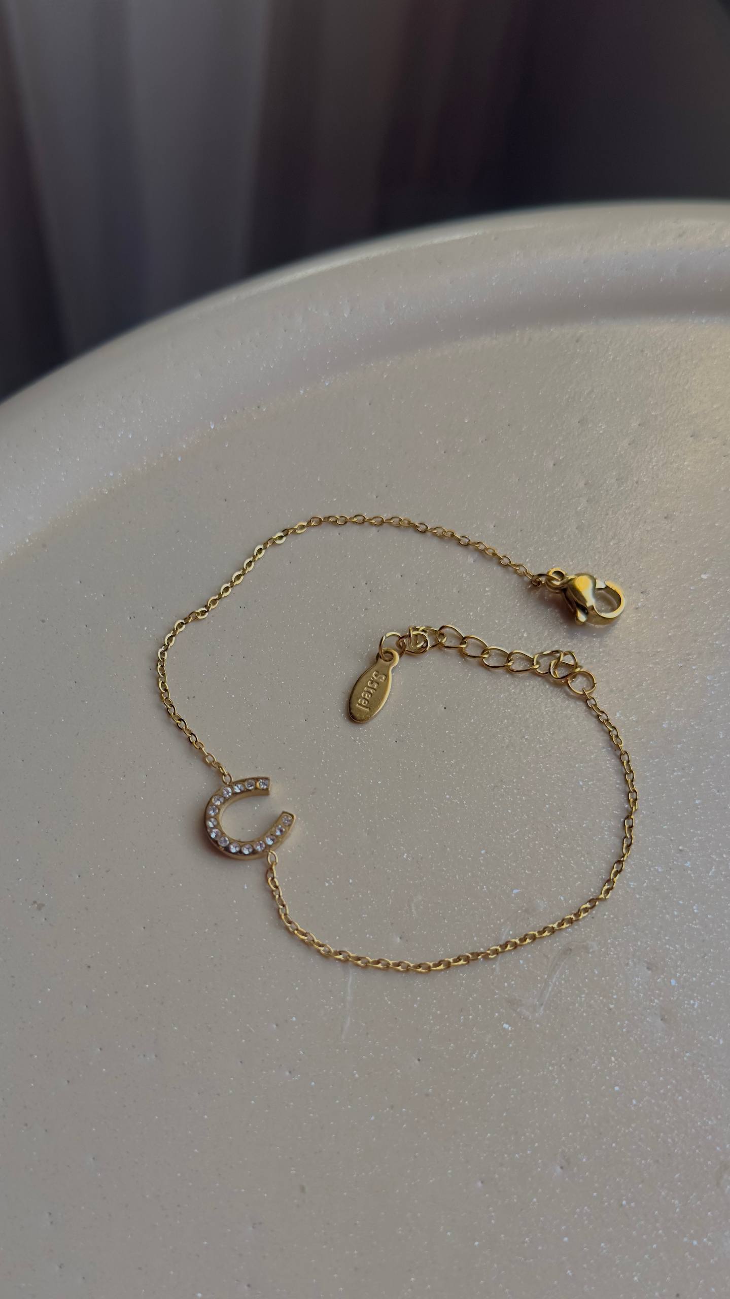 Golden Glow Letter Bracelet