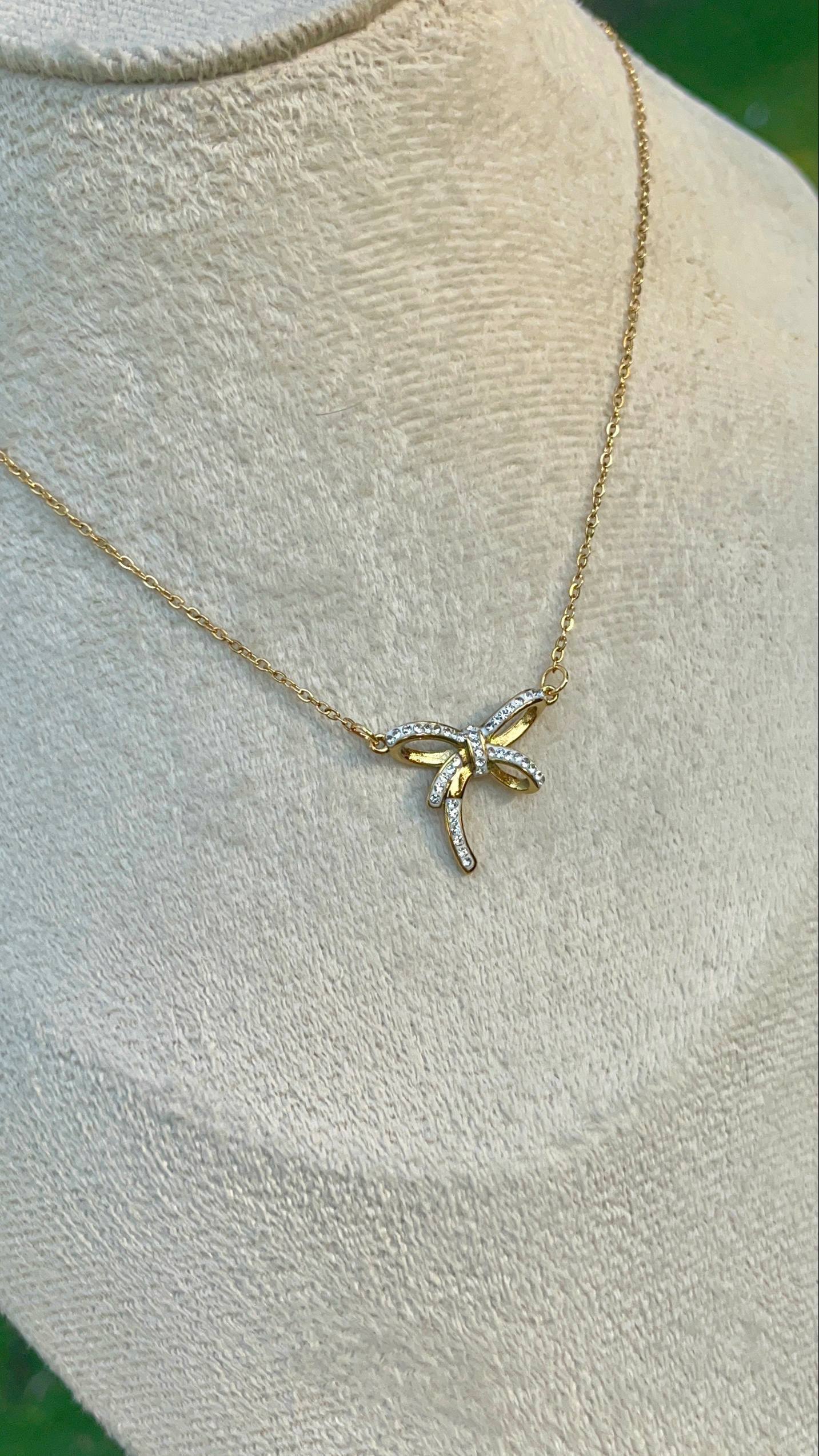 Velvet Bow Charm Necklace