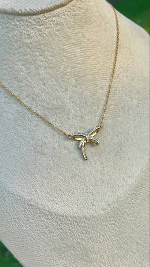 Velvet Bow Charm Necklace