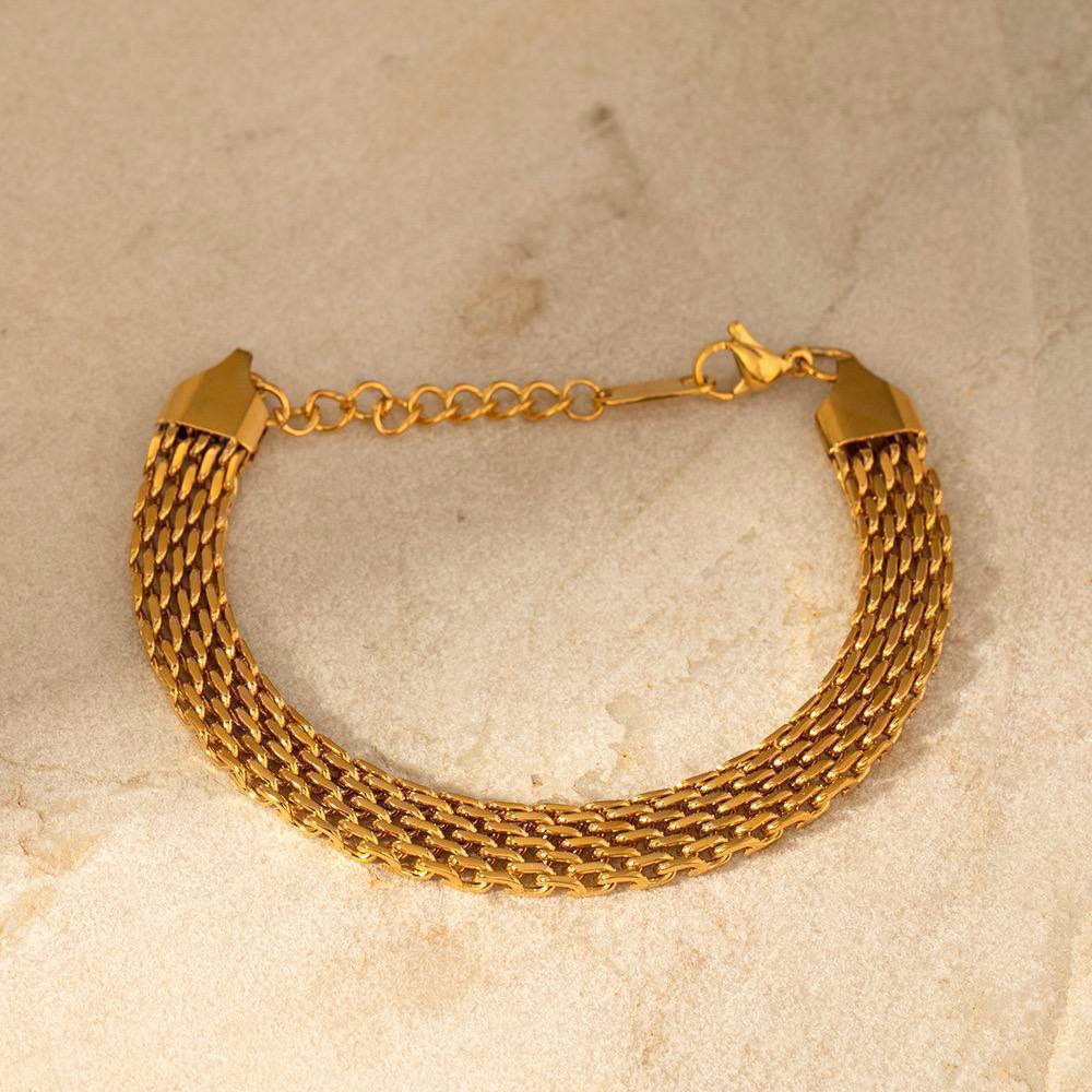 Golden Glow Woven Bracelet