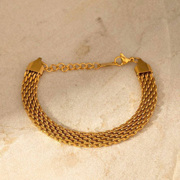 Golden Glow Woven Bracelet