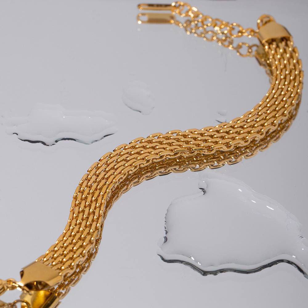 Golden Glow Woven Bracelet
