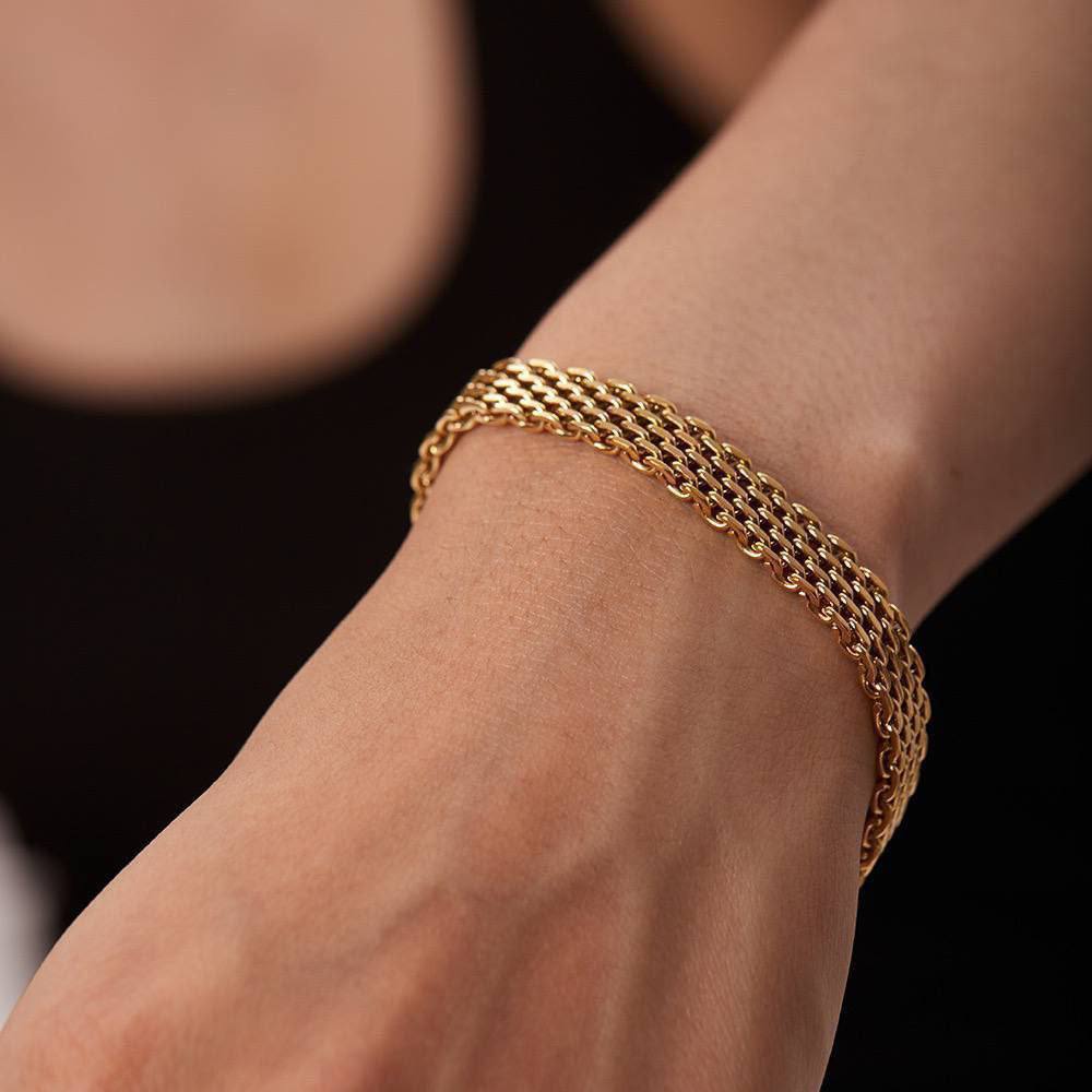 Golden Glow Woven Bracelet