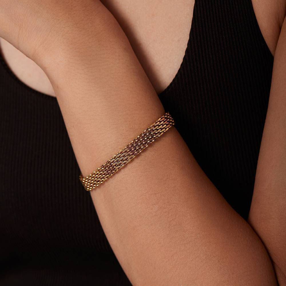 Golden Glow Woven Bracelet