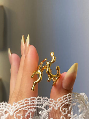 Golden Glow Wave Ring