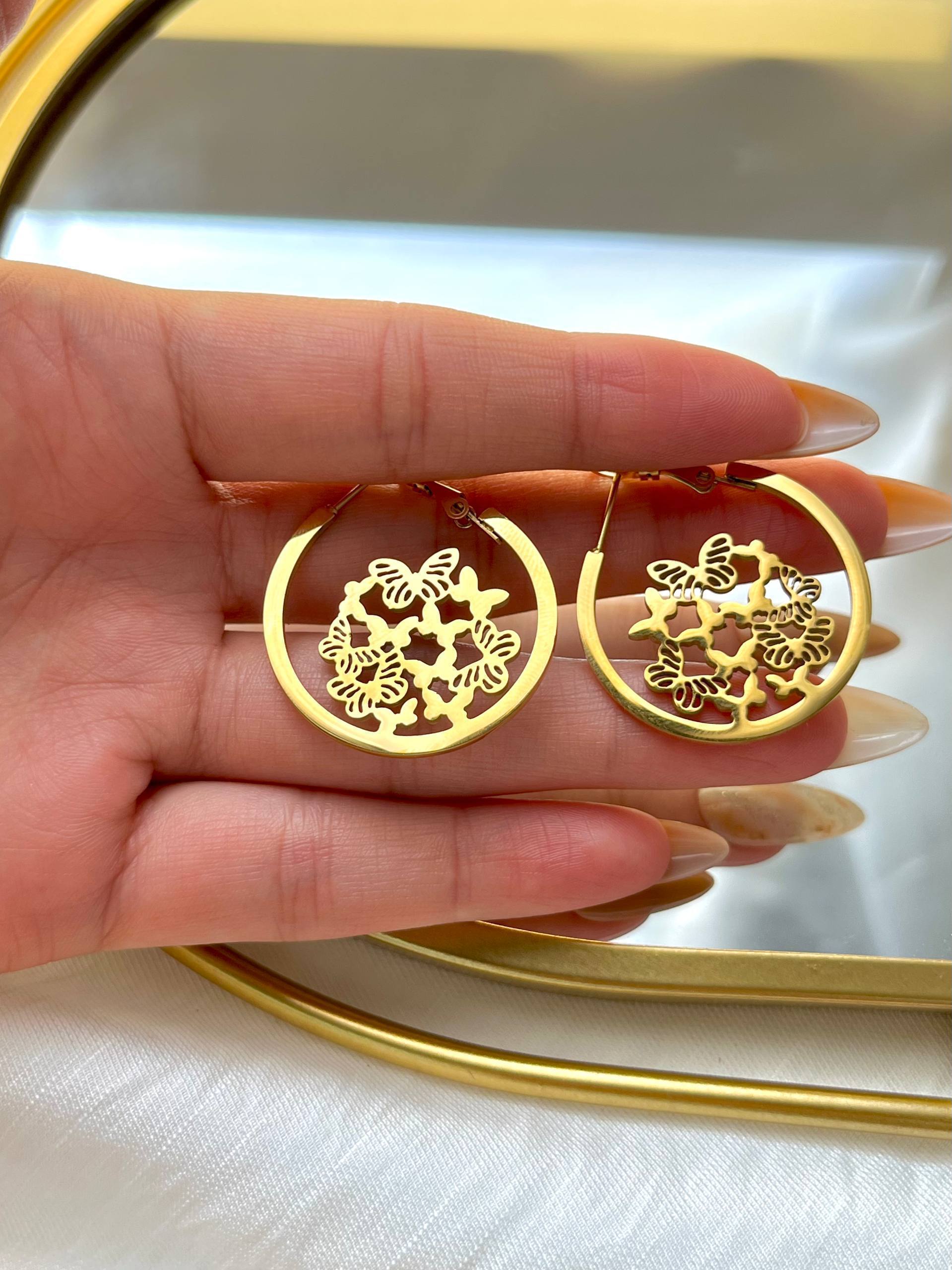Golden Glow Hoop Earrings