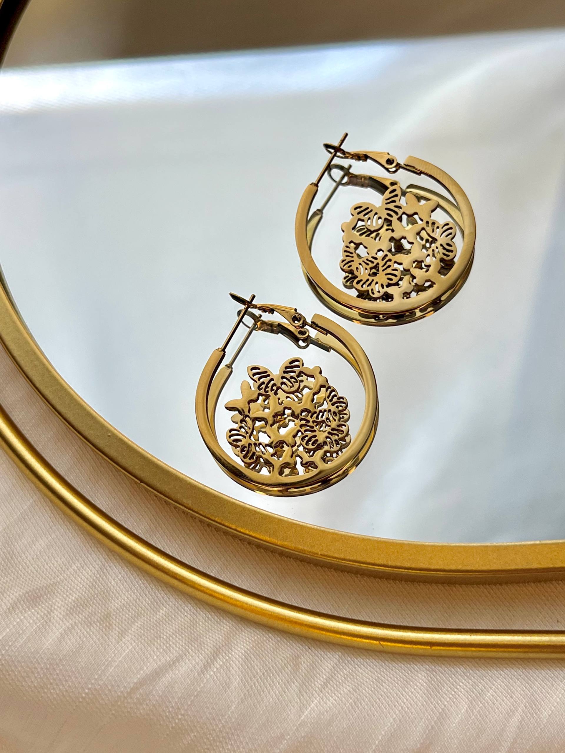 Golden Glow Hoop Earrings