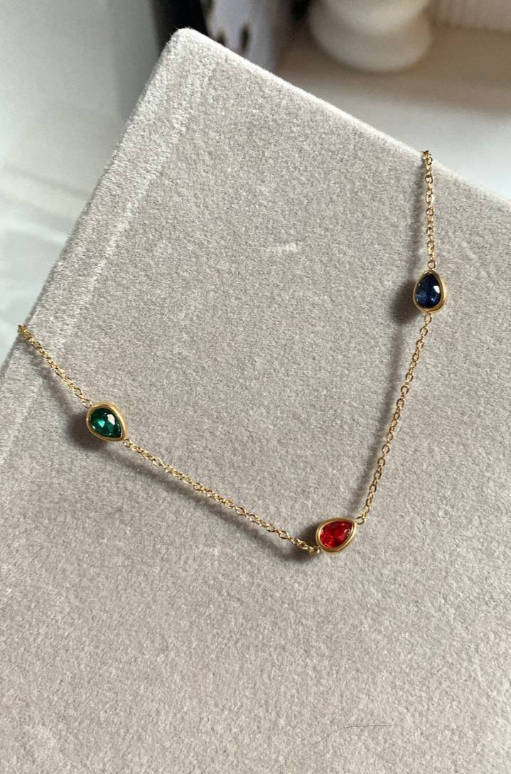 Golden Glow Gem Necklace