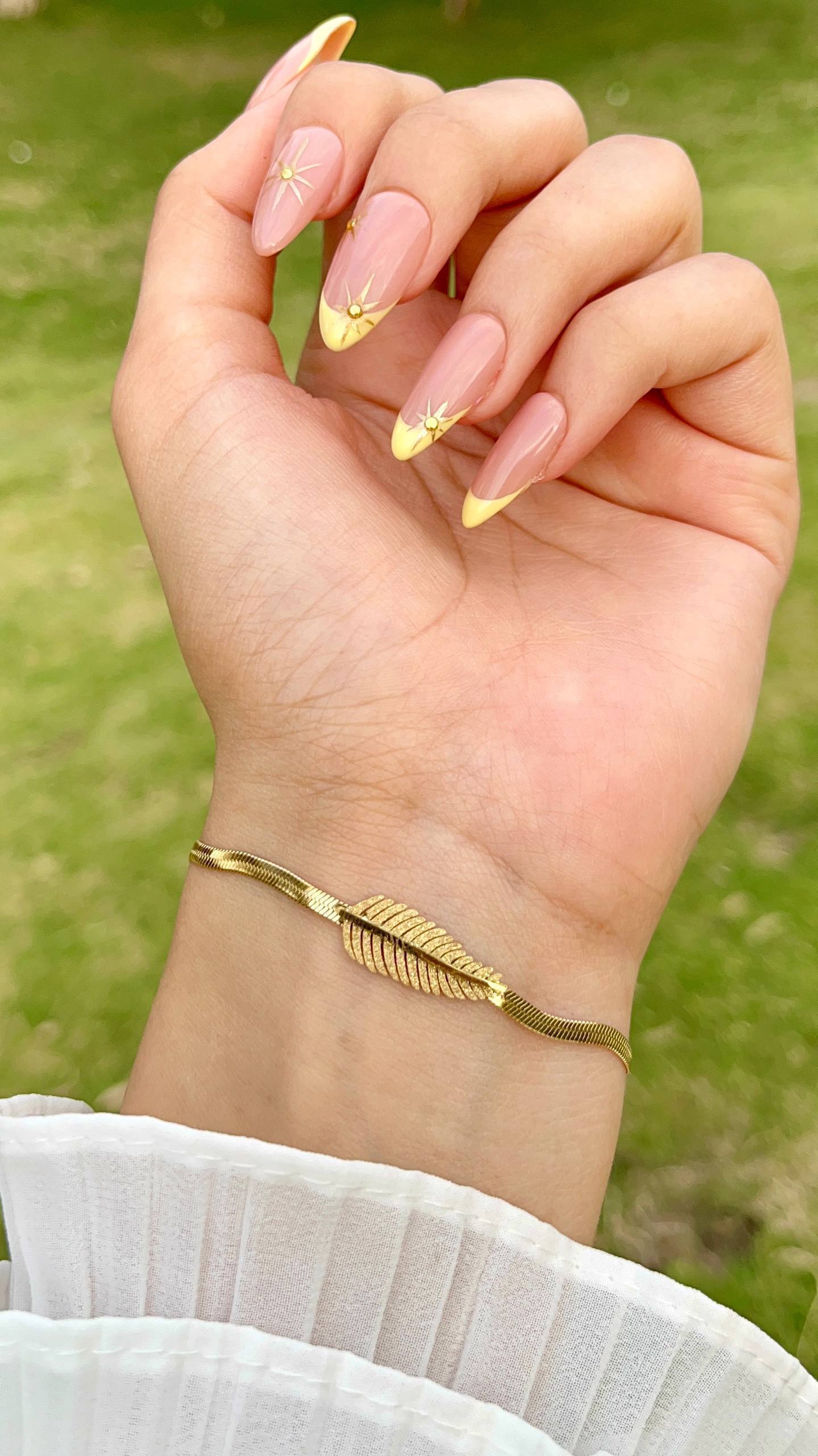 Golden Glow Feather Bracelet