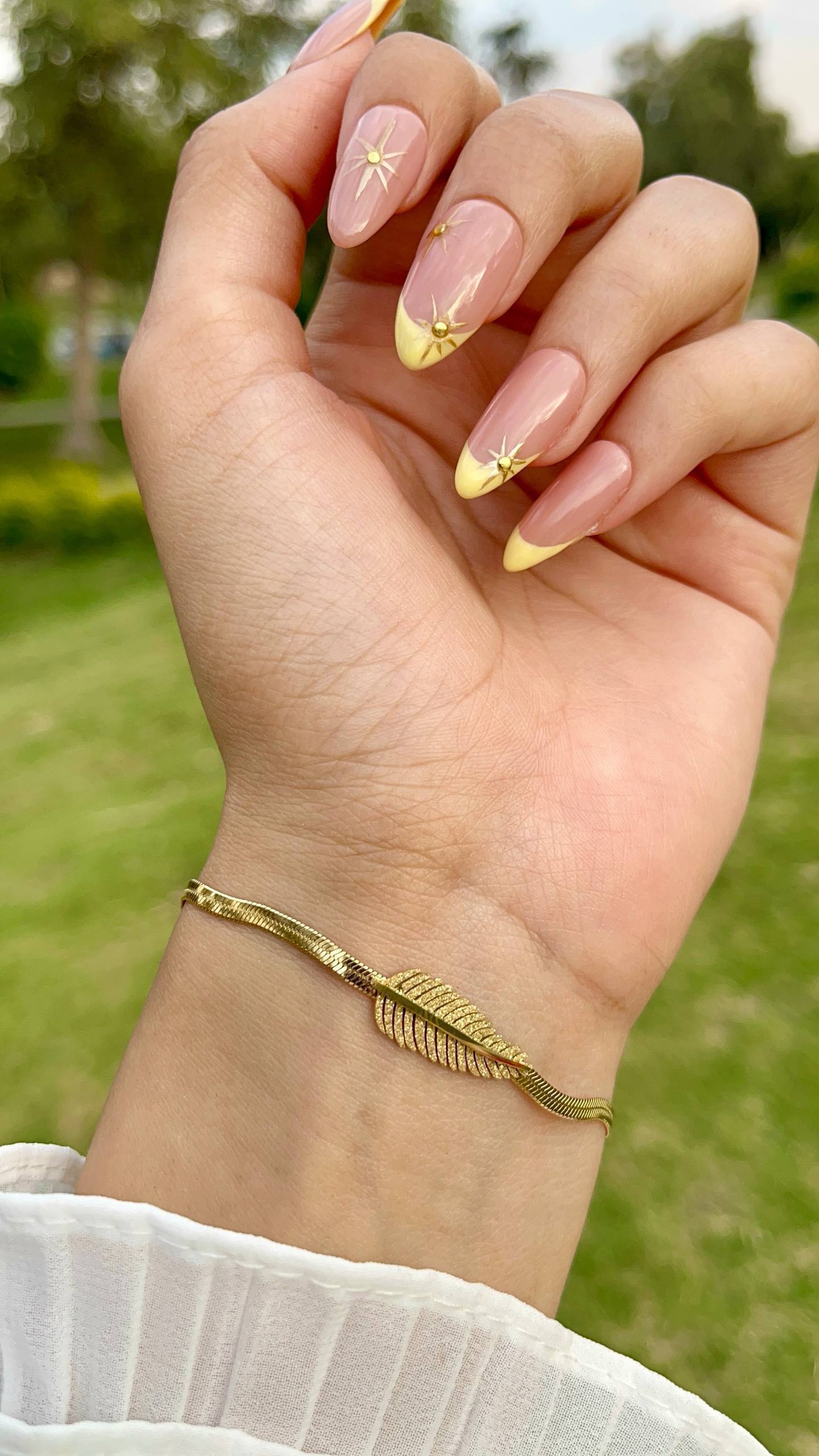Golden Glow Feather Bracelet