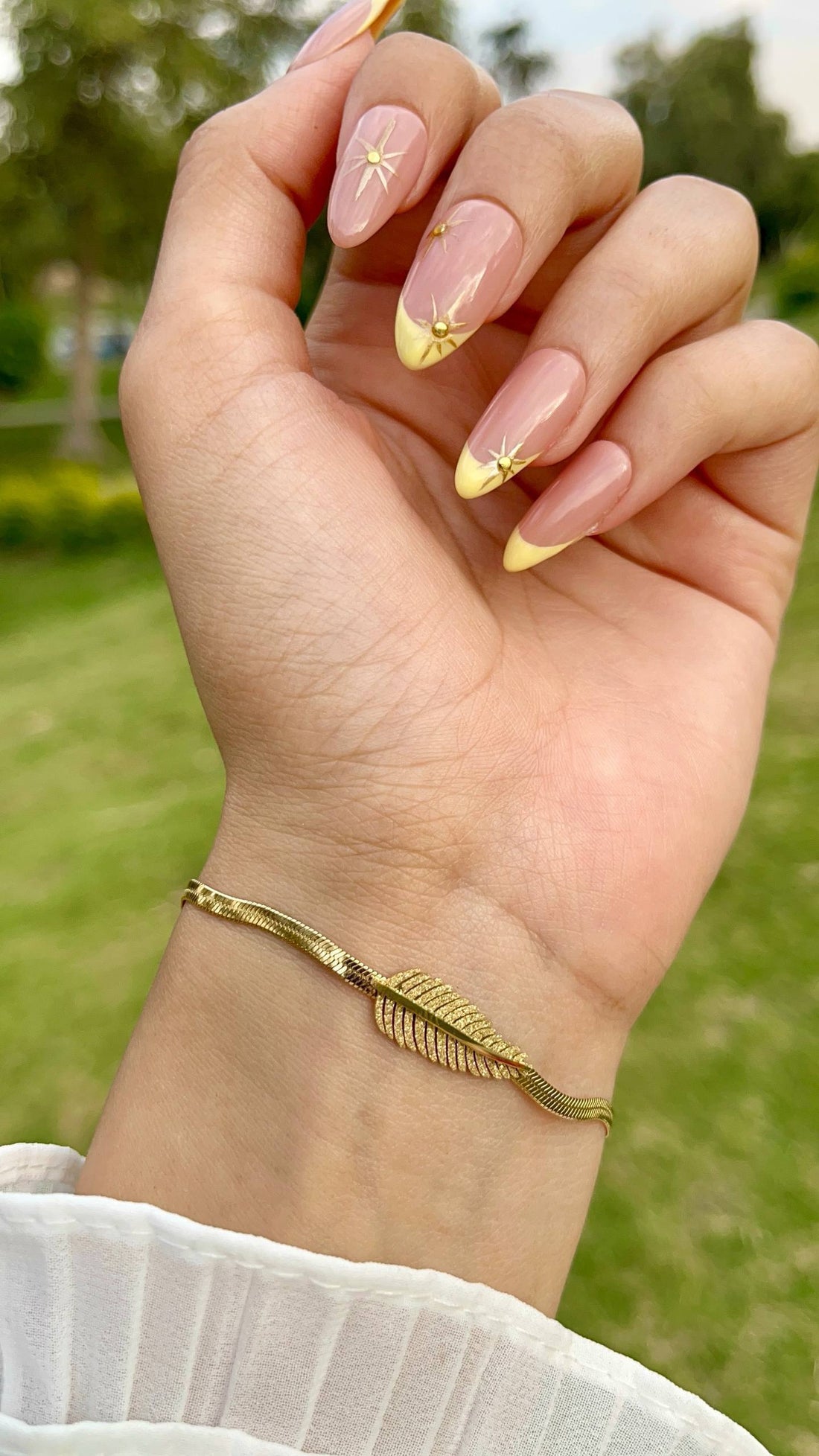 Golden Glow Feather Bracelet
