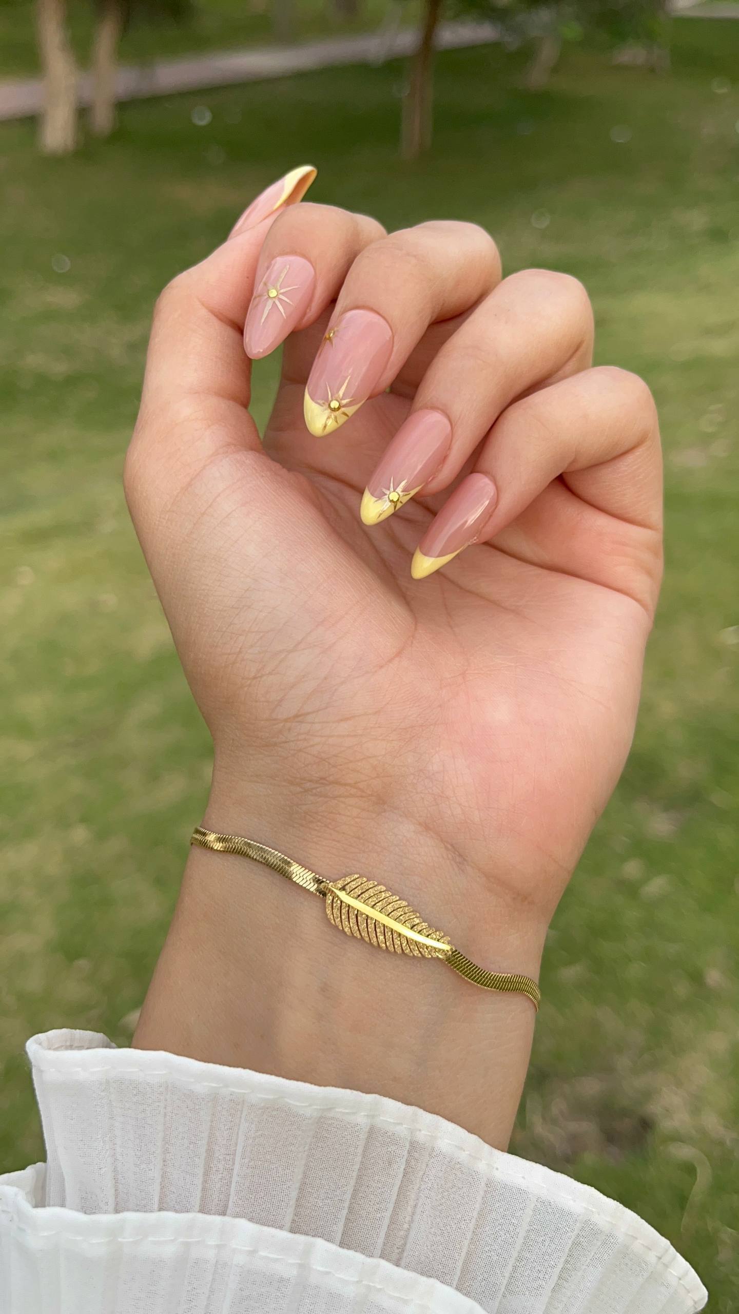 Golden Glow Feather Bracelet