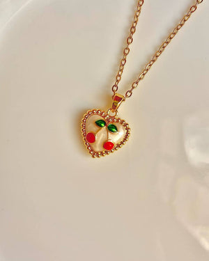 Golden Glow Cherry Necklace