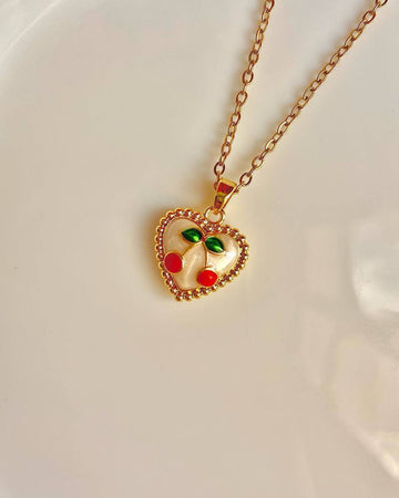 Golden Glow Cherry Necklace