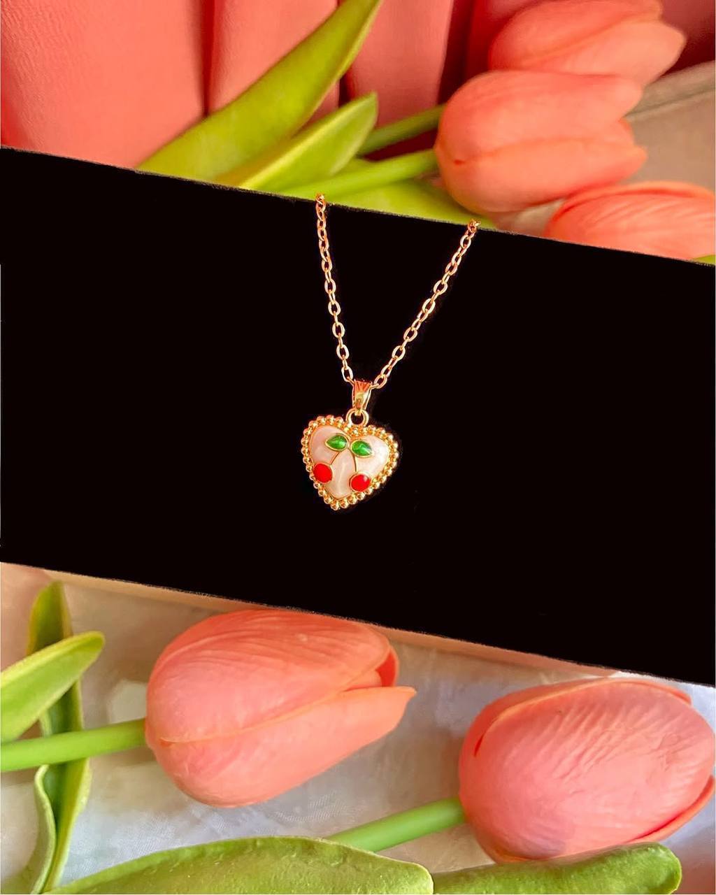 Golden Glow Cherry Necklace