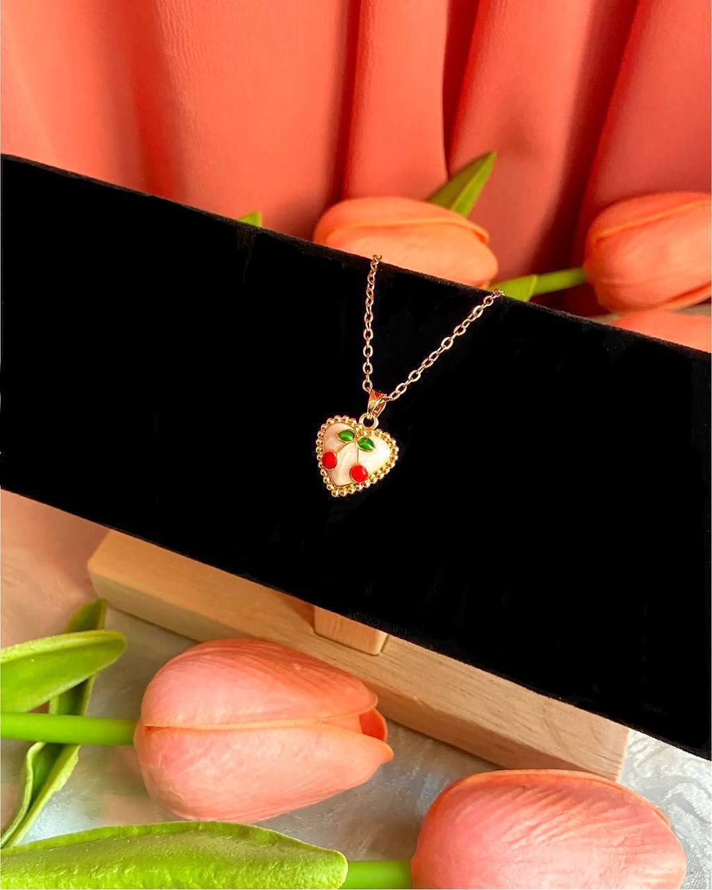 Golden Glow Cherry Necklace