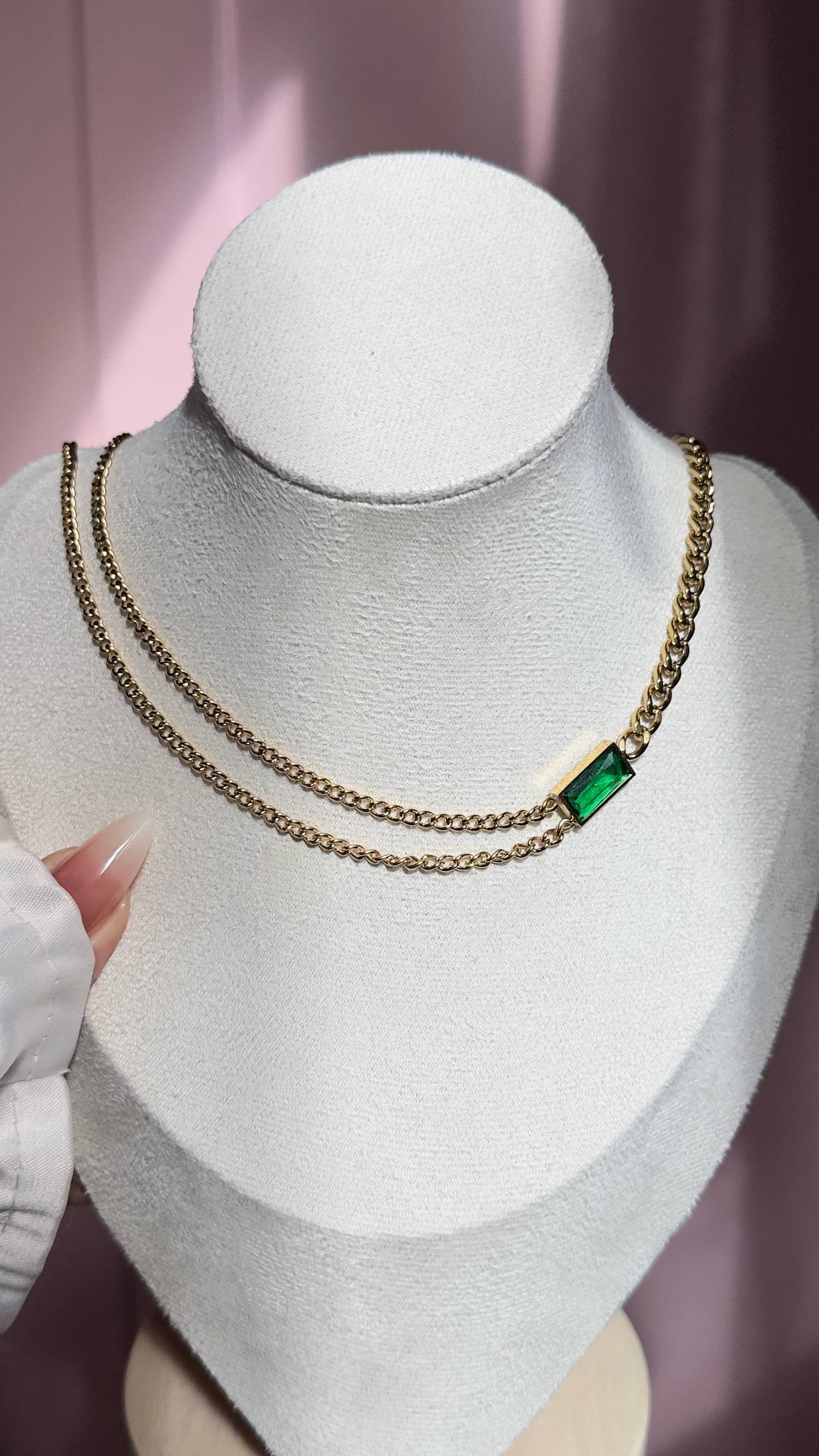 Golden Glow Emerald Necklace