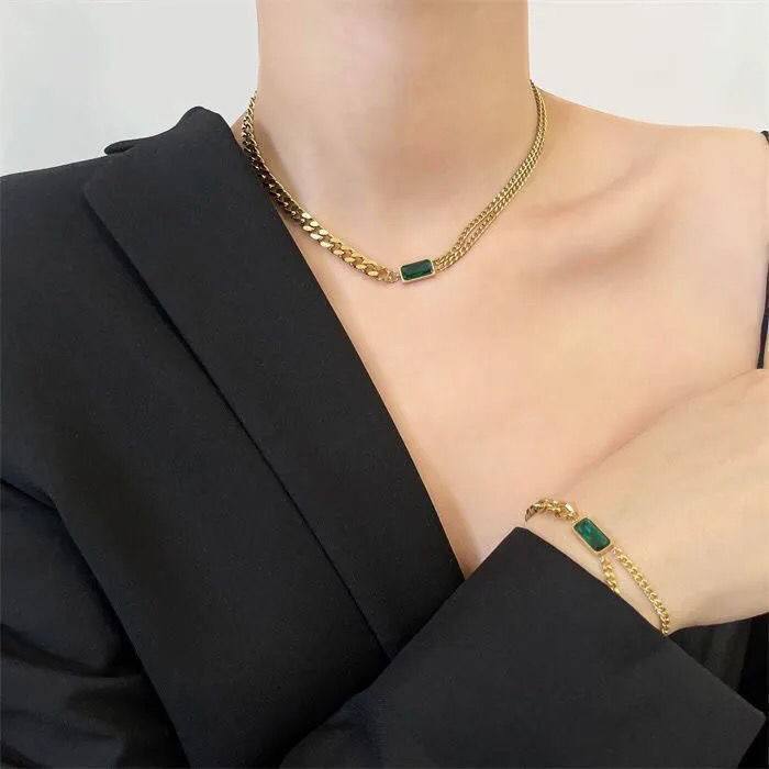 Golden Glow Emerald Necklace