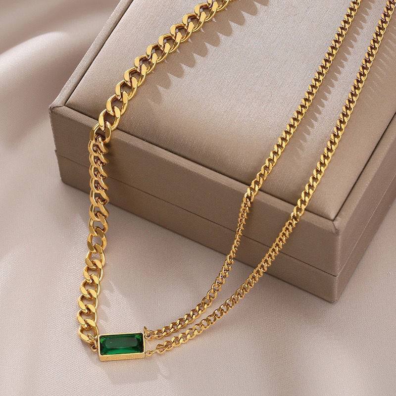 Golden Glow Emerald Necklace
