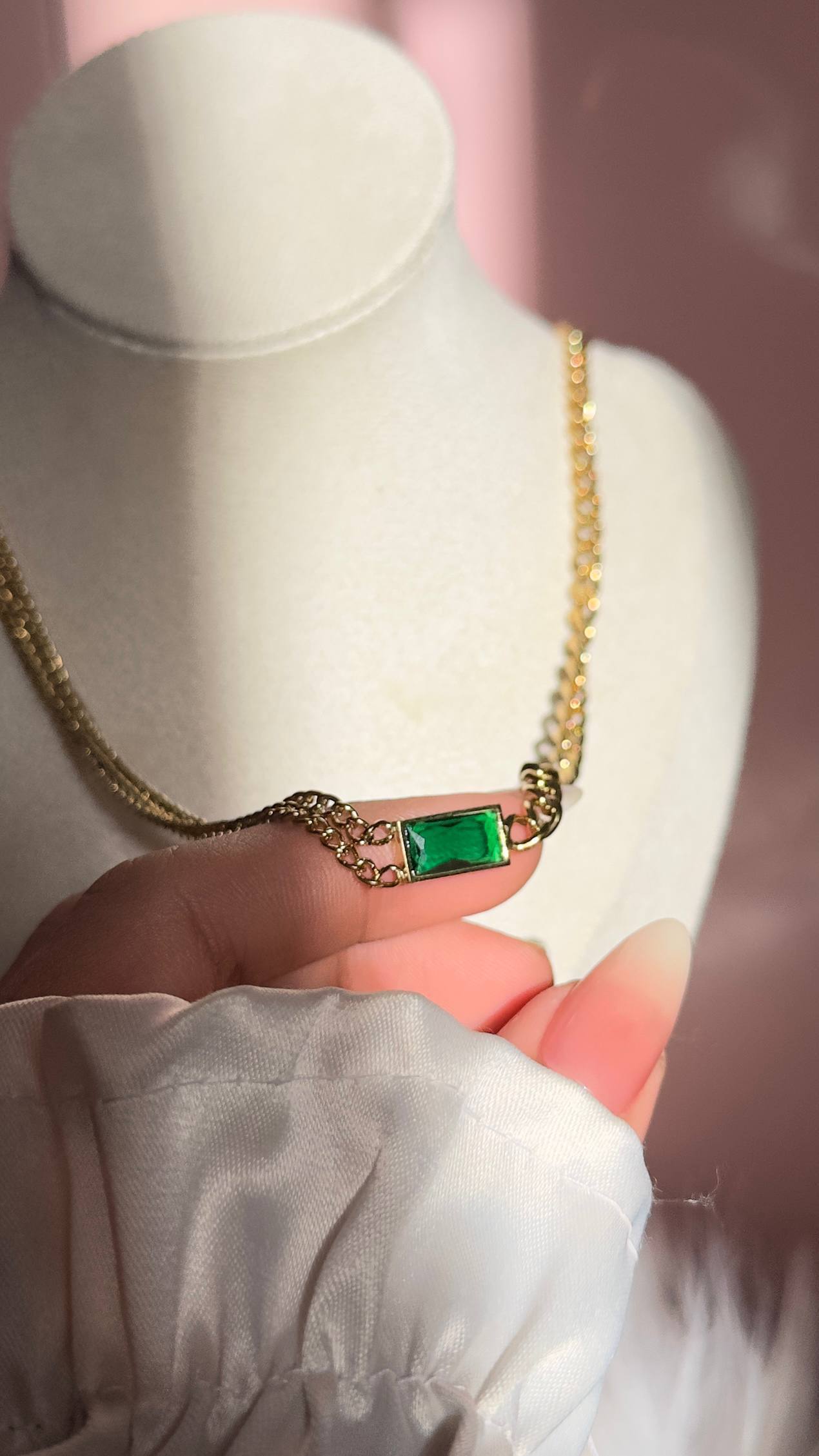 Golden Glow Emerald Necklace