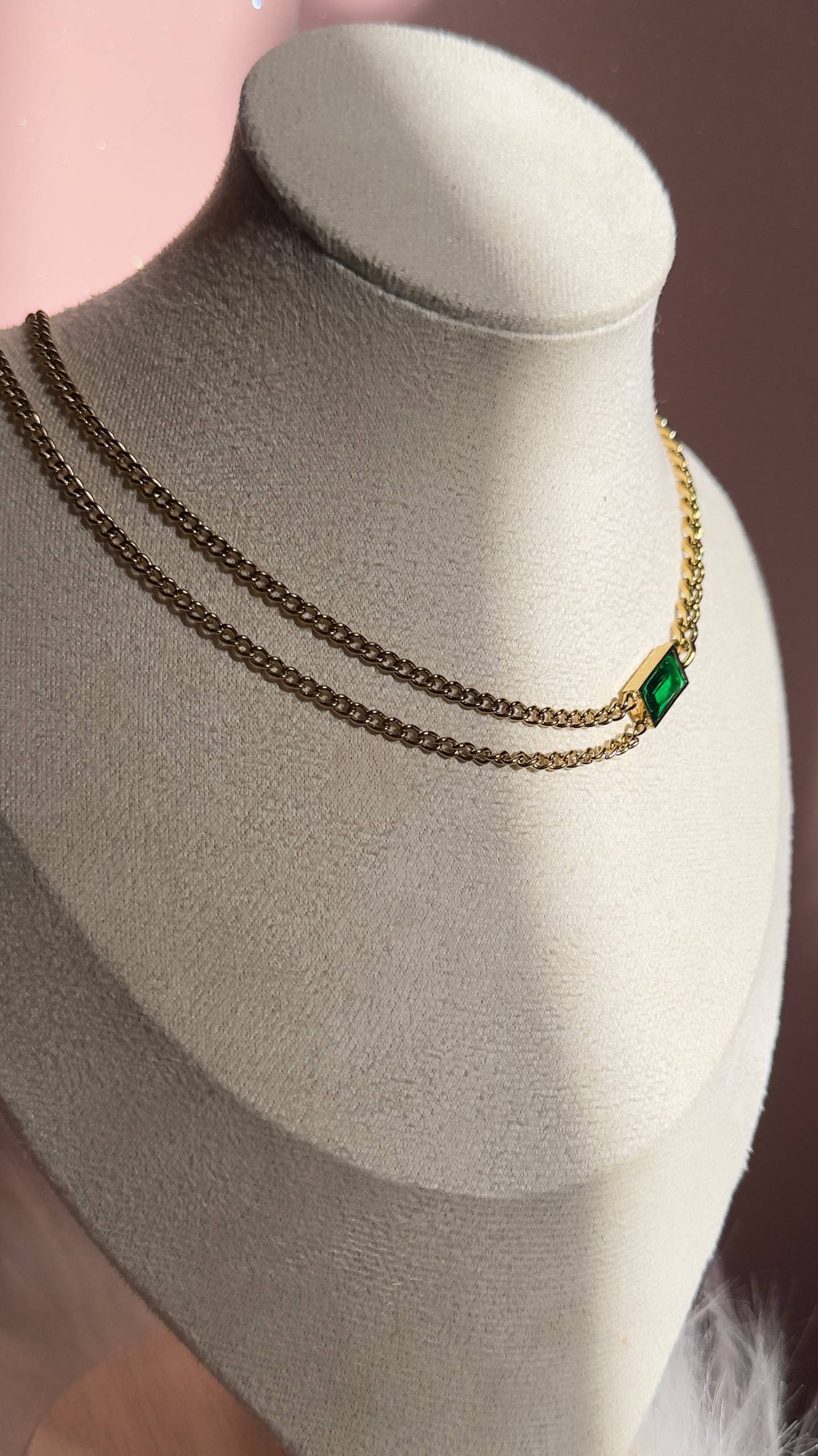 Golden Glow Emerald Necklace